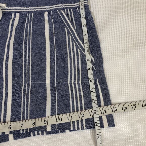 Nautica Shorts Womens Extra Large Blue White Striped Linen Blend Pockets Casual - Picture 3 of 8